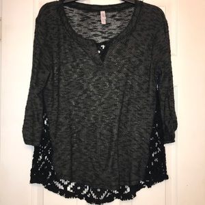 Black lace back shirt
